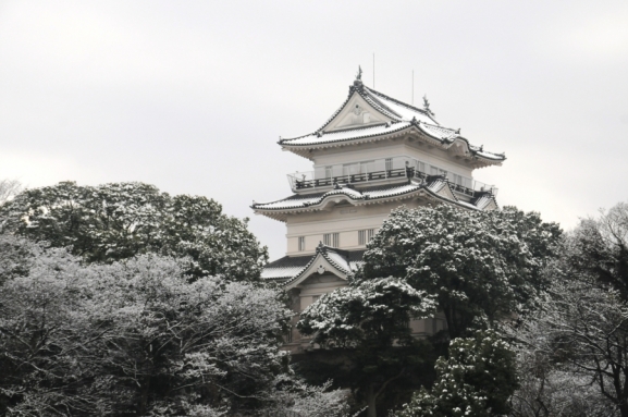 小田原城雪景色