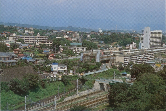 天守閣からみた城山方面の市街地