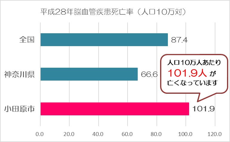 脳血管疾患死亡率の全国や県との比較