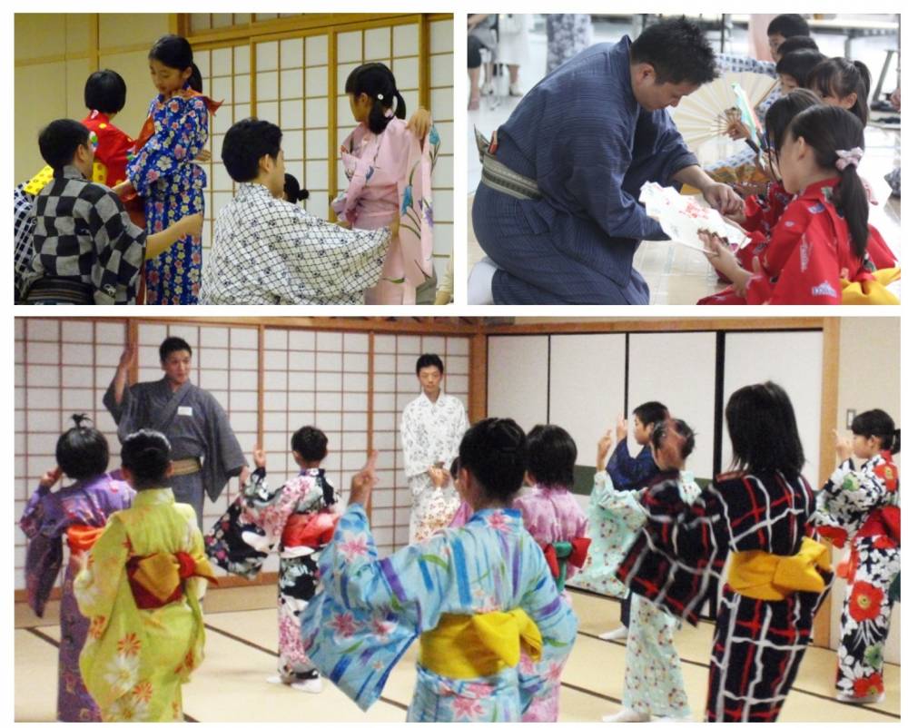 日本舞踊ワークショップのようす