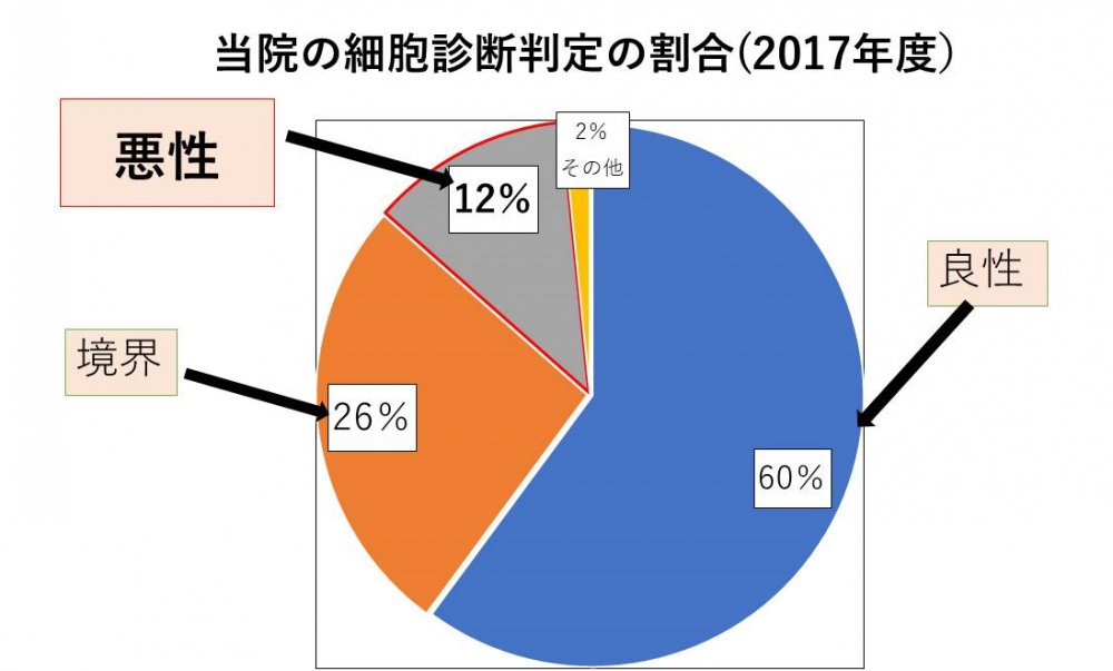 当院の細胞診断判定の割合(2017年度)