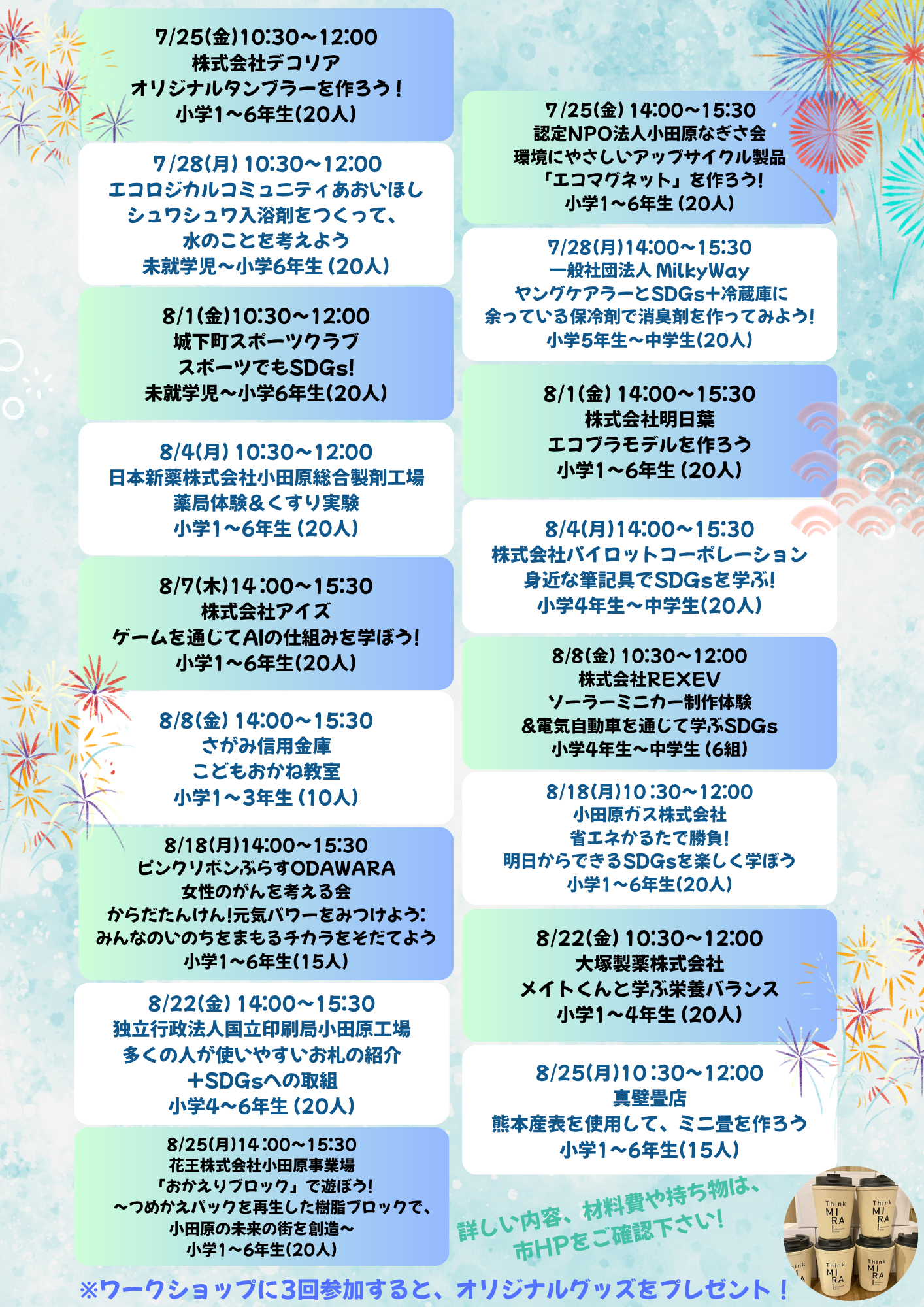 「みんなでSDGsを学ぼう！～SDGsパートナーが先生に！～」チラシ（裏）
