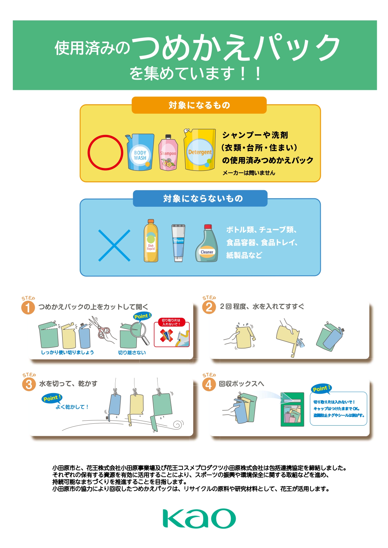つめかえパックの出し方チラシ