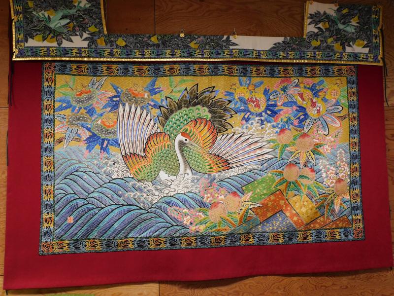 人間国宝羽田登喜男さん作　友禅染めの前掛