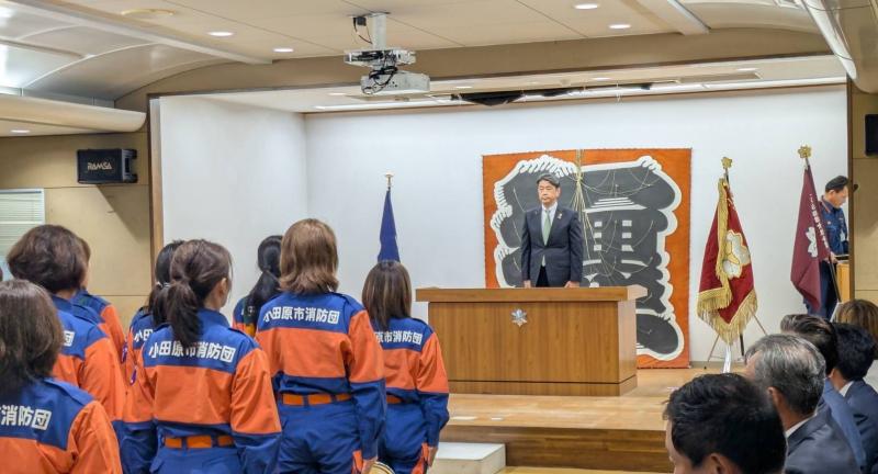 消防団女性分団への市長督励
