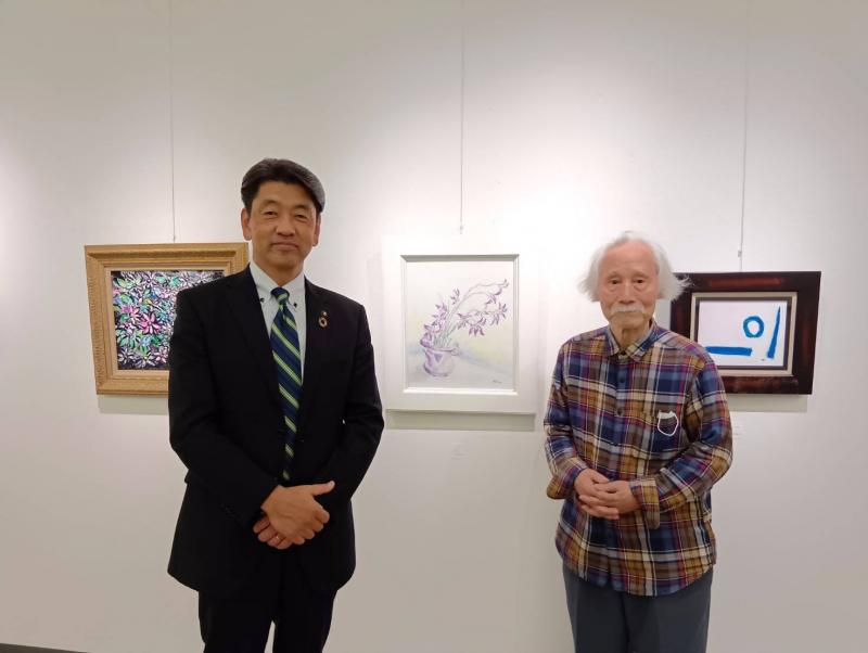 NEW新九郎での日野さんの絵画展にて