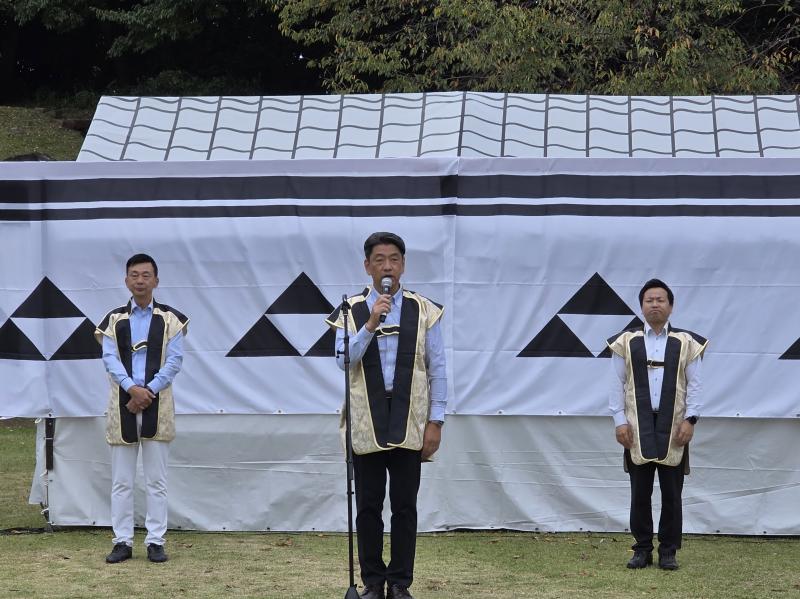 一夜城まつりのオープニングセレモニーにて