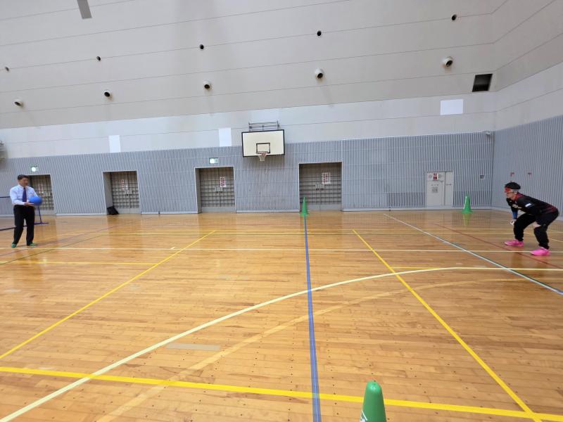 「パラスポーツおだわら」にて、鳥居選手とゴールボール