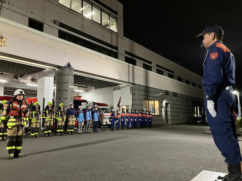 歳末火災特別警戒で、市内23の消防分団等を巡視