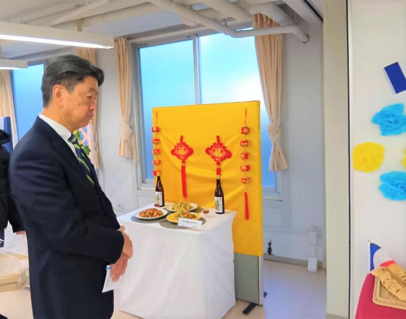 崎村調理師専門学校の料理作品展にて