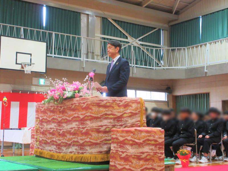 城南中学校の卒業式にて、祝辞