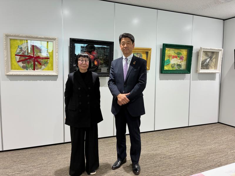 小田原駅東口図書館にて、島本美知子さんの作品展を鑑賞