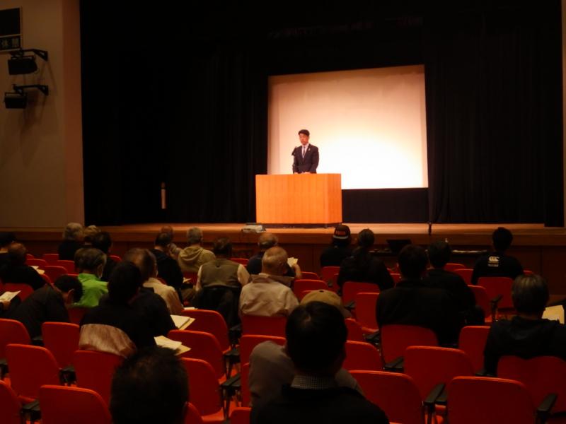 「防災リーダ－委嘱式」にてご挨拶　