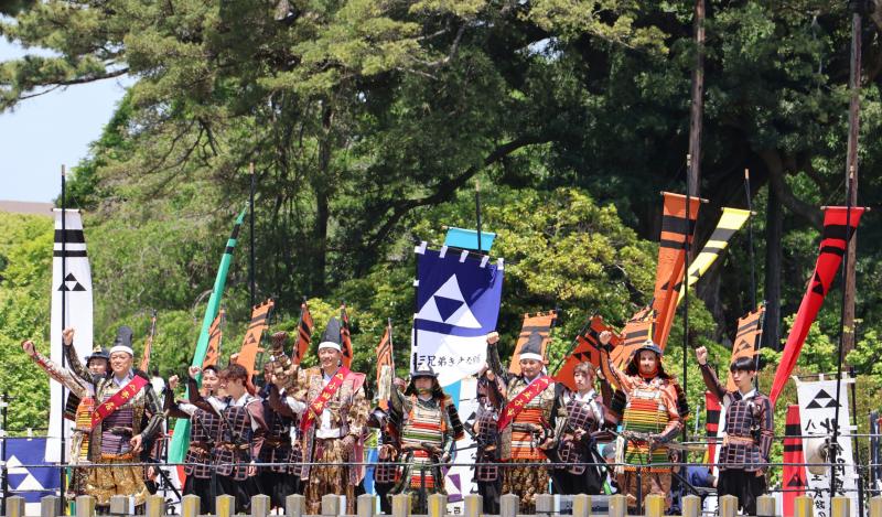 北條五代祭りの出陣式セレモニーにてご挨拶