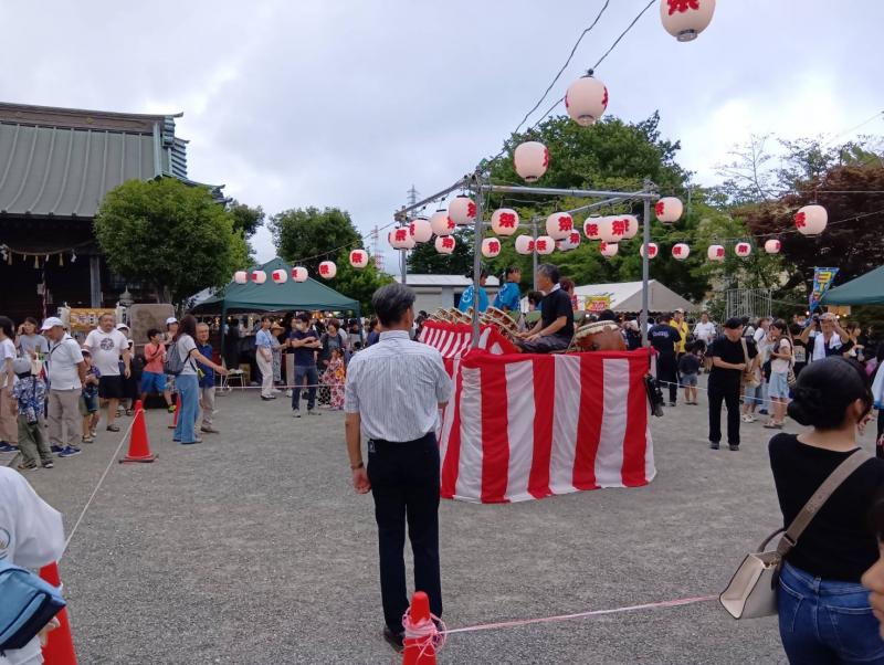 白山神社境内にて、多古公民館夏祭り