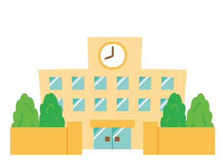 時計台のある校舎のイラスト