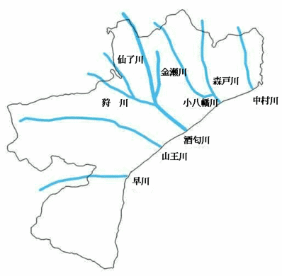 小田原の川位置図