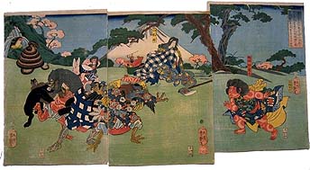 大錦三枚続横絵