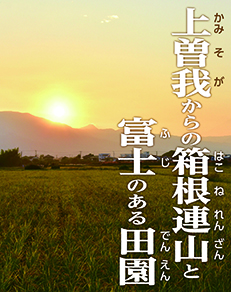 上曽我からの箱根連山と富士のある田園