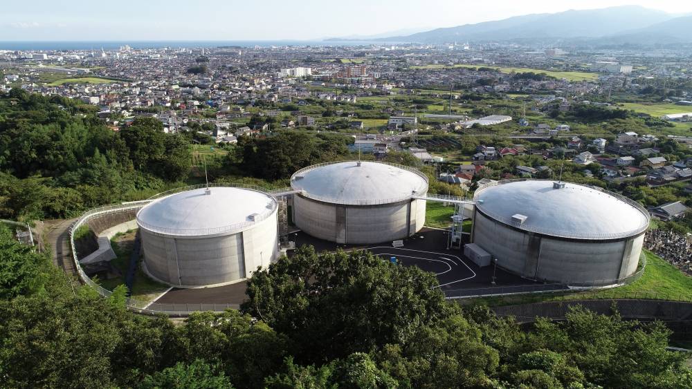 中河原配水池上空写真