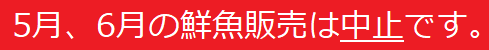 当面の間、鮮魚販売は中止です。
