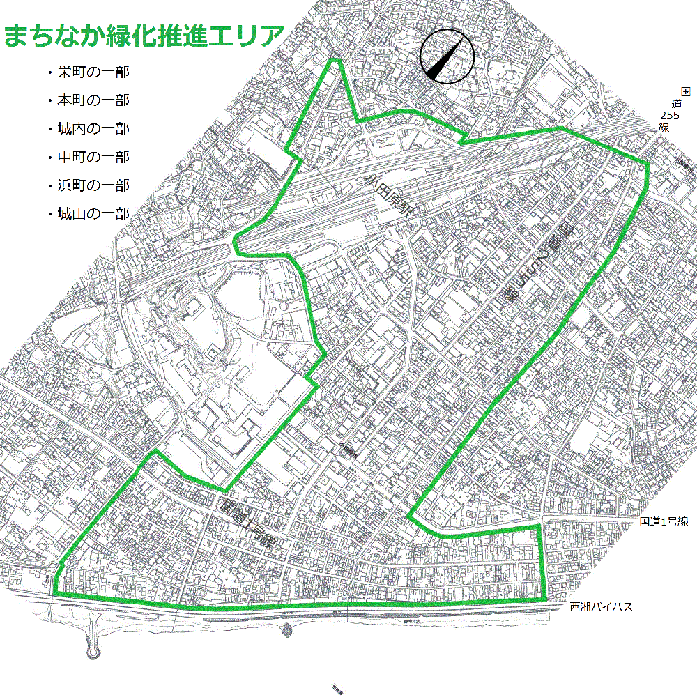 まちなか緑化推進エリア位置図