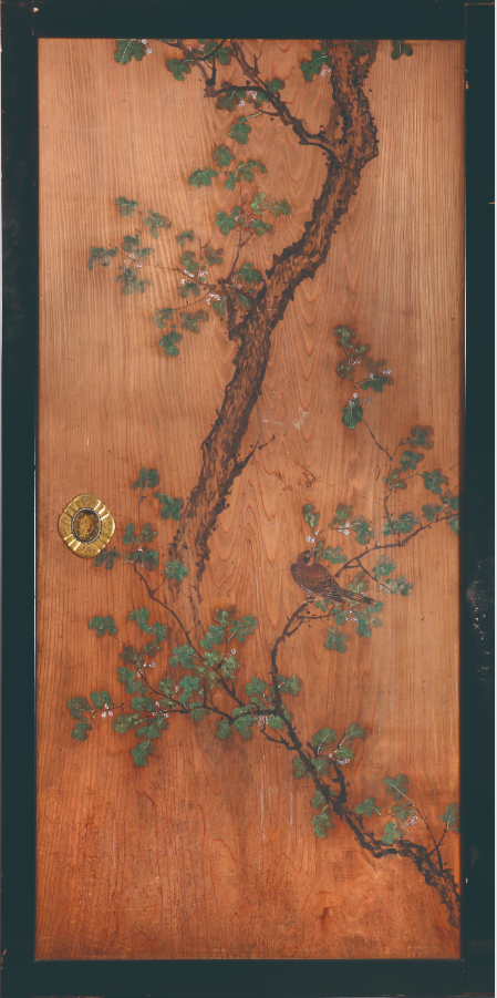 桑の木に鳥図（左）