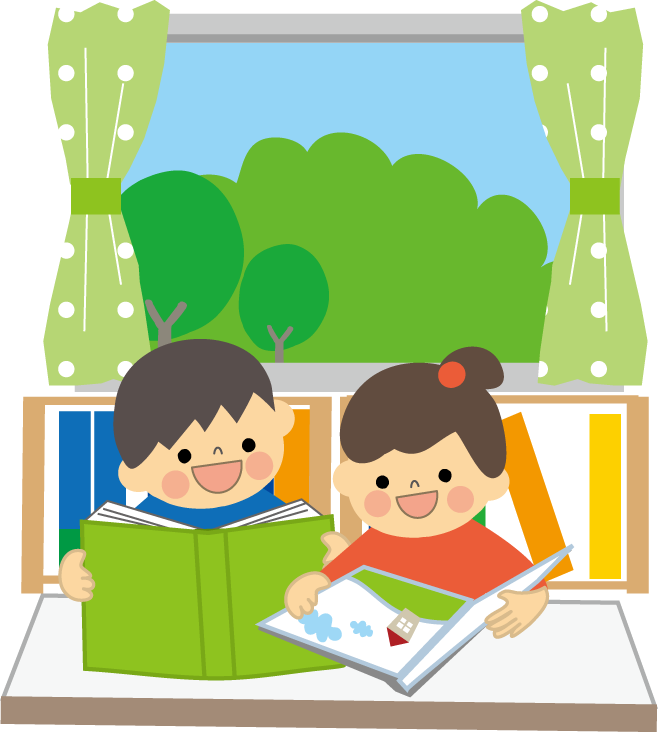 本を読んでいる子どものイラスト