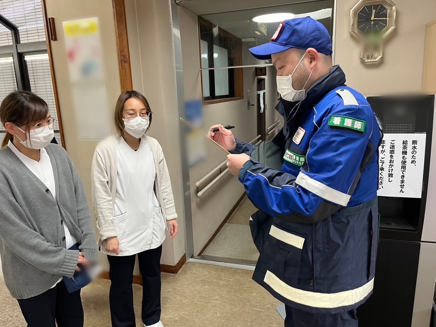 診療所の現場確認 断水が続いている状況を確認