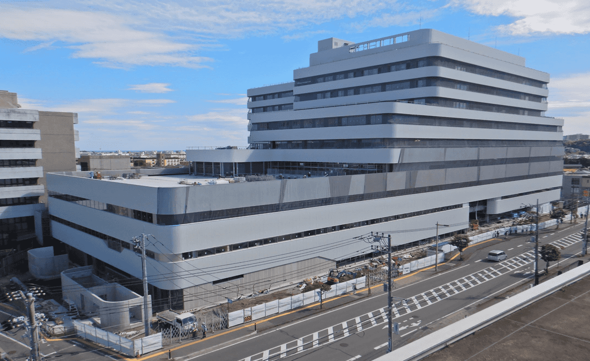 北西側から工事現場を撮影した上空写真