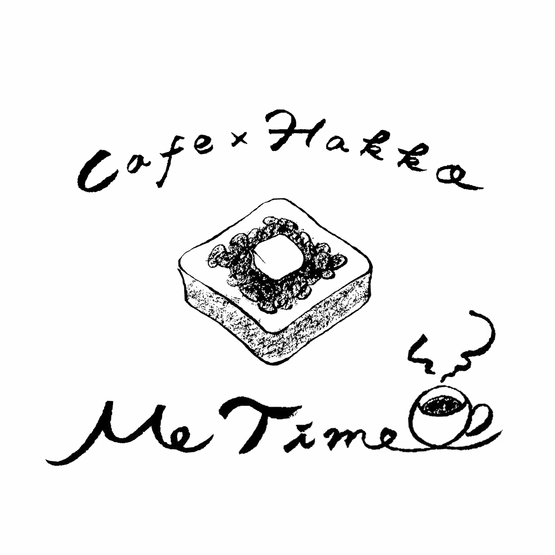 カフェ×はっこう　MeTimeのロゴマーク