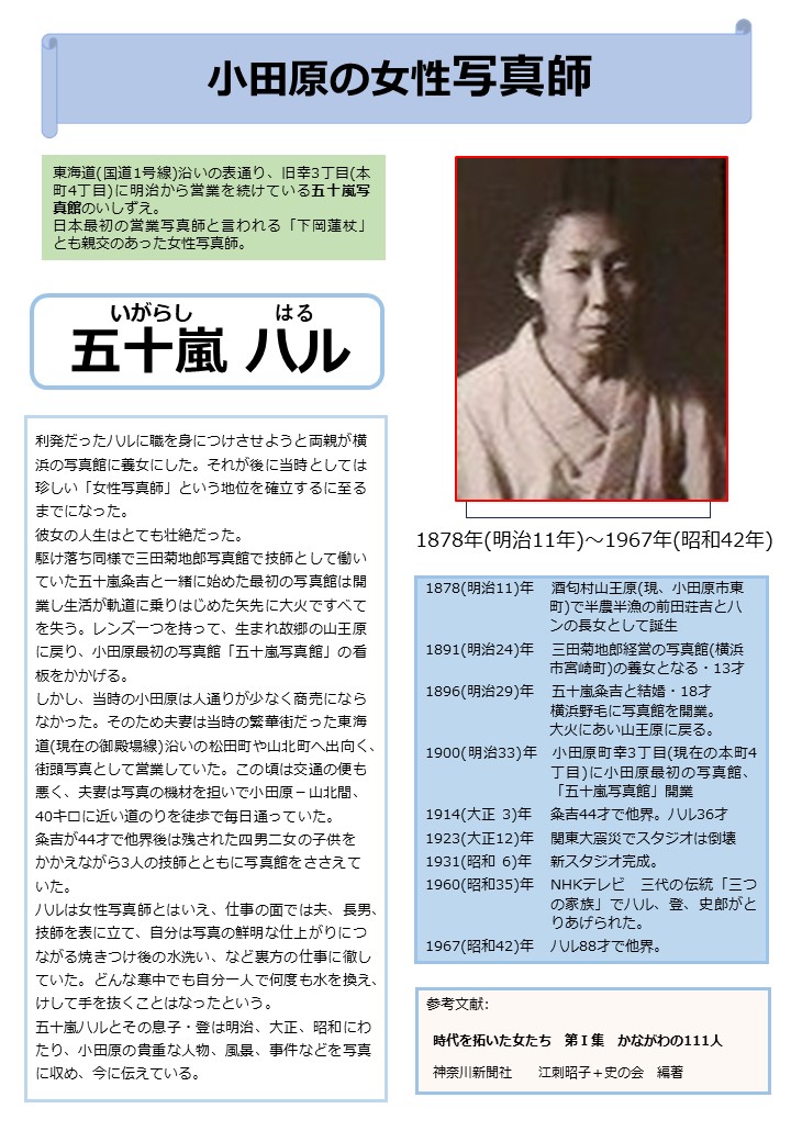 五十嵐ハルの紹介パネル