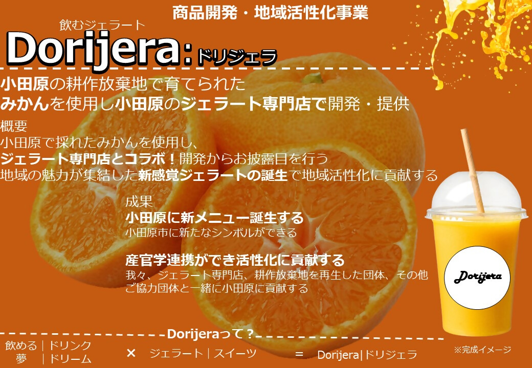 アイデア(5)小田原の魅力が詰まった飲むジェラート「Dorijera(ドリジェラ)」