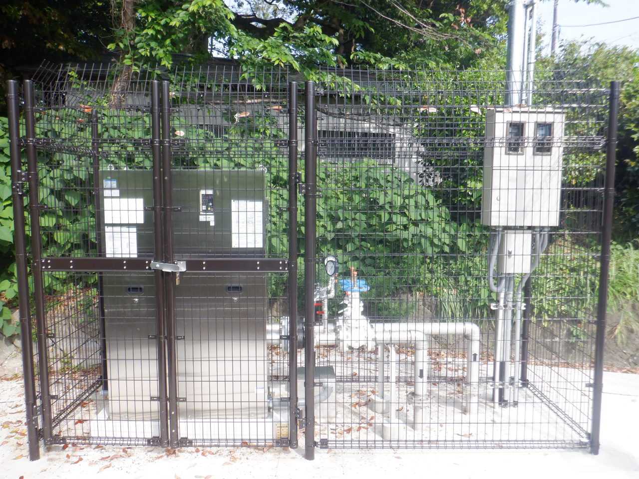 曽我谷津加圧ポンプ所の設置状況の写真