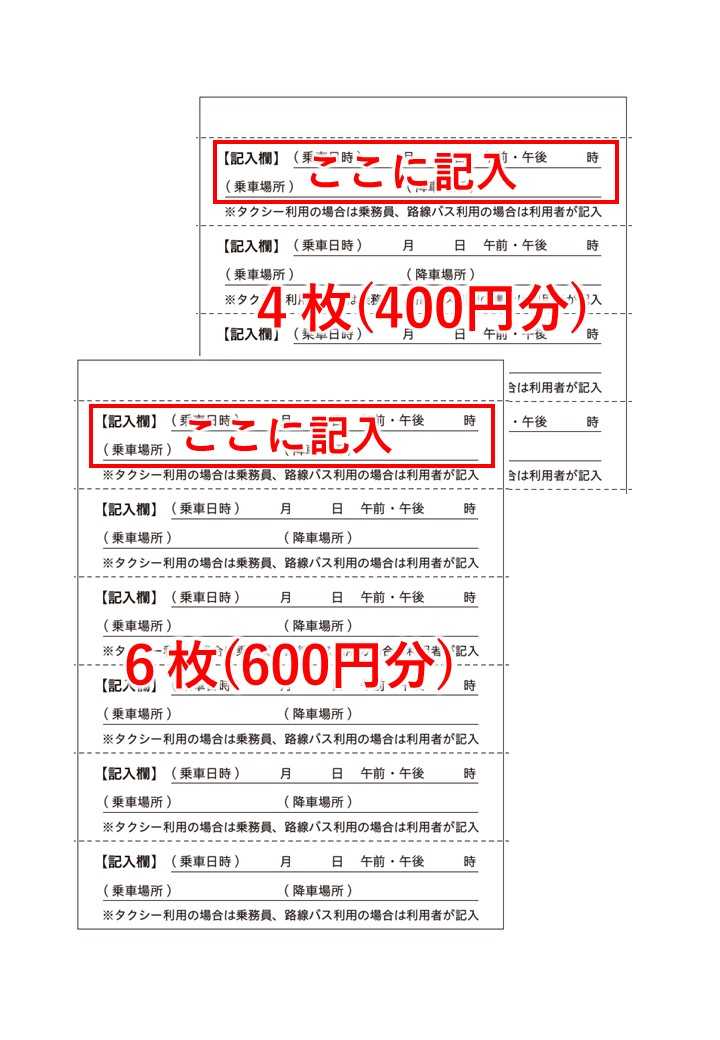 裏面の記入イメージ