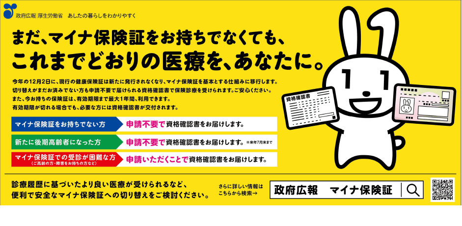 「これまでどおり医療を受けられます」ということを示す政府広報のバナー画像