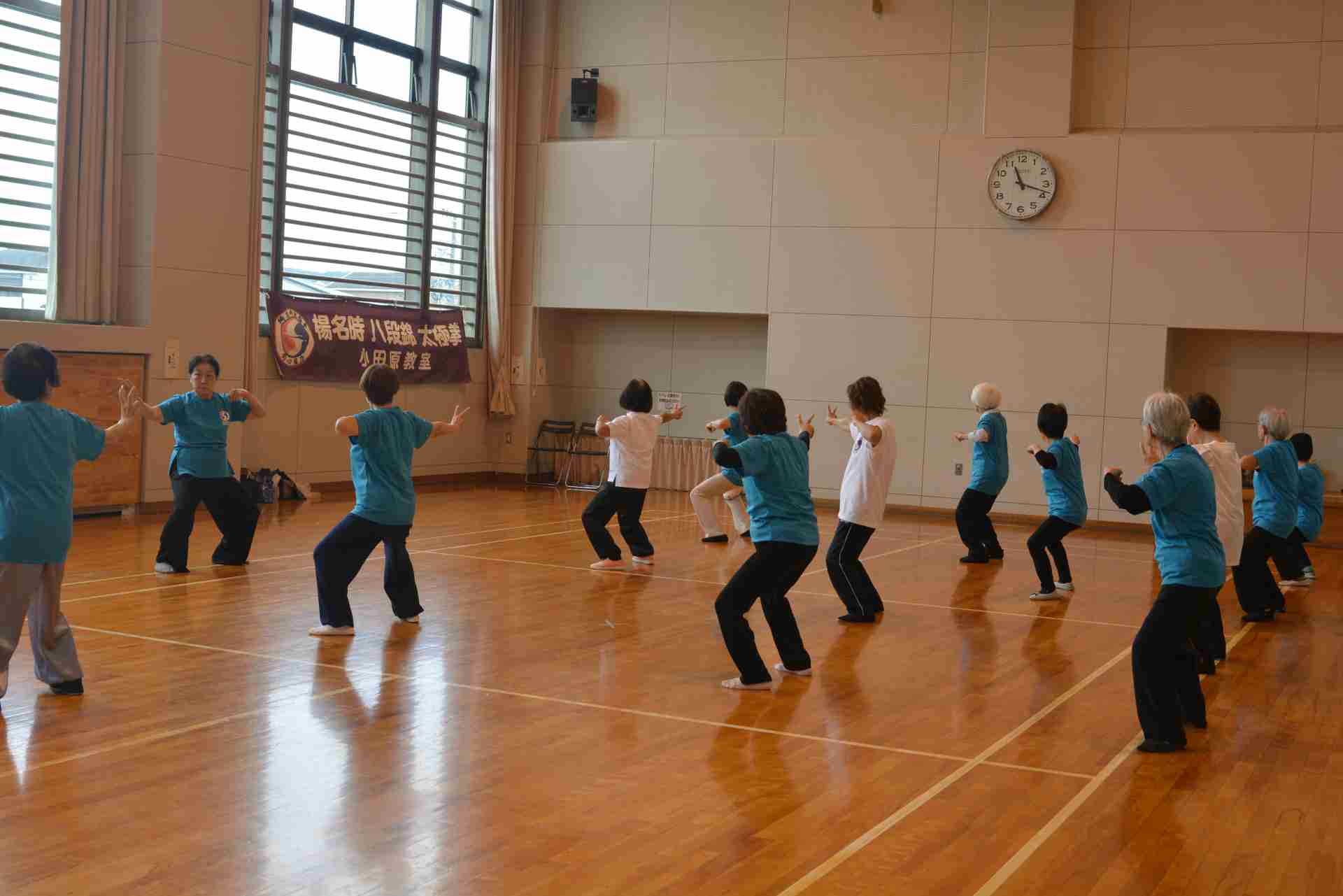太極拳の演武をしている