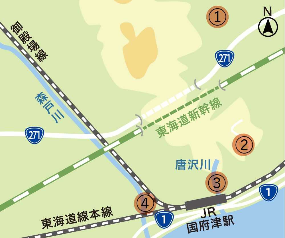 応急復旧工事個所位置図