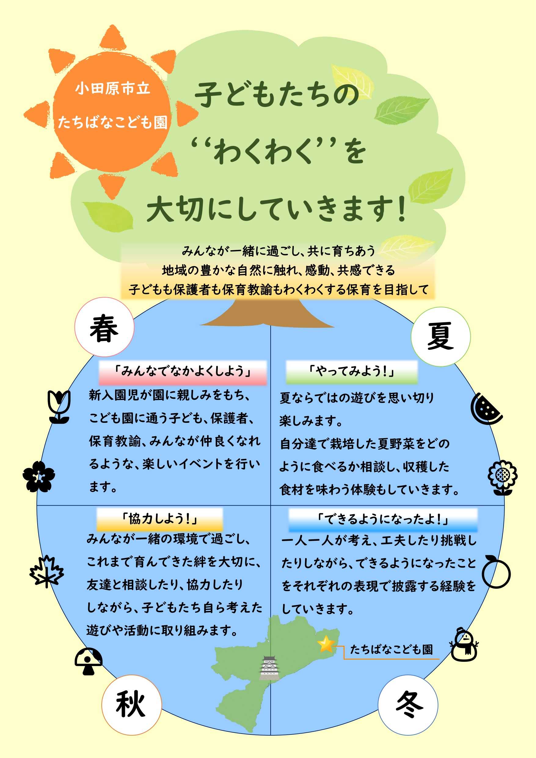 子どもたちのわくわくを大切にした行事を、春夏秋冬に行います。