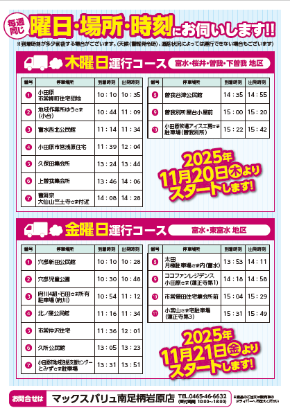 マックスバリュ南足柄岩原店チラシ(裏)