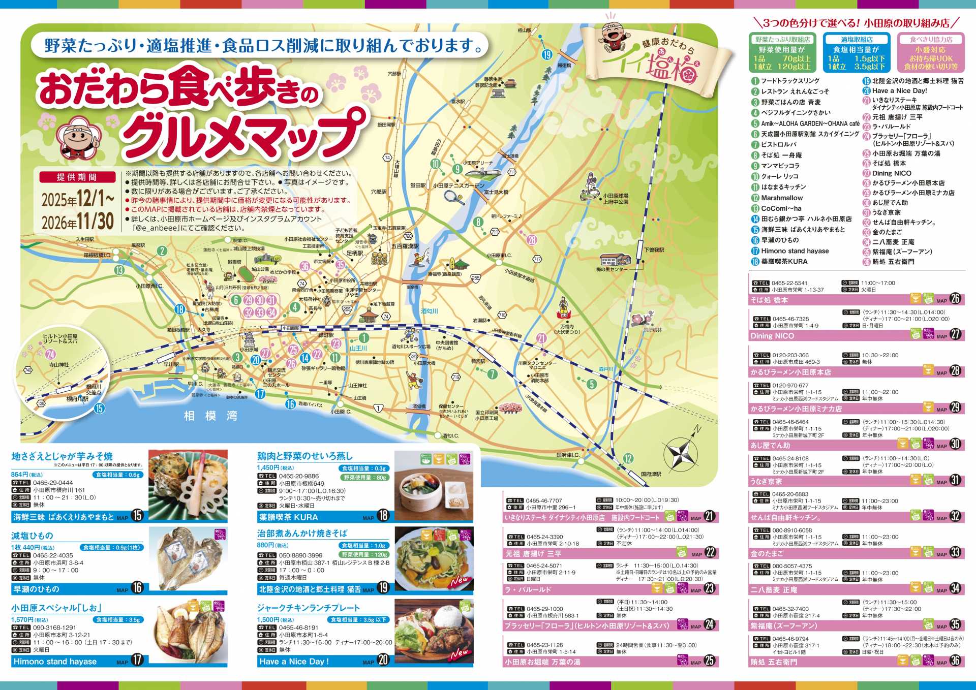 2025年版おだわら食べ歩きのグルメマップ