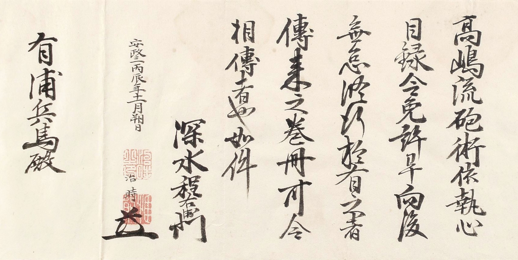 高島流砲術免許状