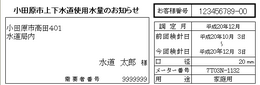 小田原市上下水道使用水量のお知らせ1